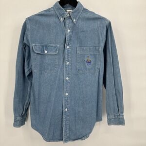 Vintage Disney Store Winnie The Pooh‎ & Friends Denim Button Down Shirt Women S